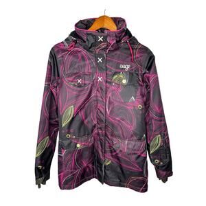 Orage Womens S Y2K Snowboard Ski Jacket Hooded Winter Abstract Full Zip Purple